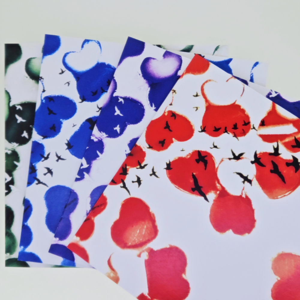 Pack of 4: Lovely Day Art Cards (Four Colours)