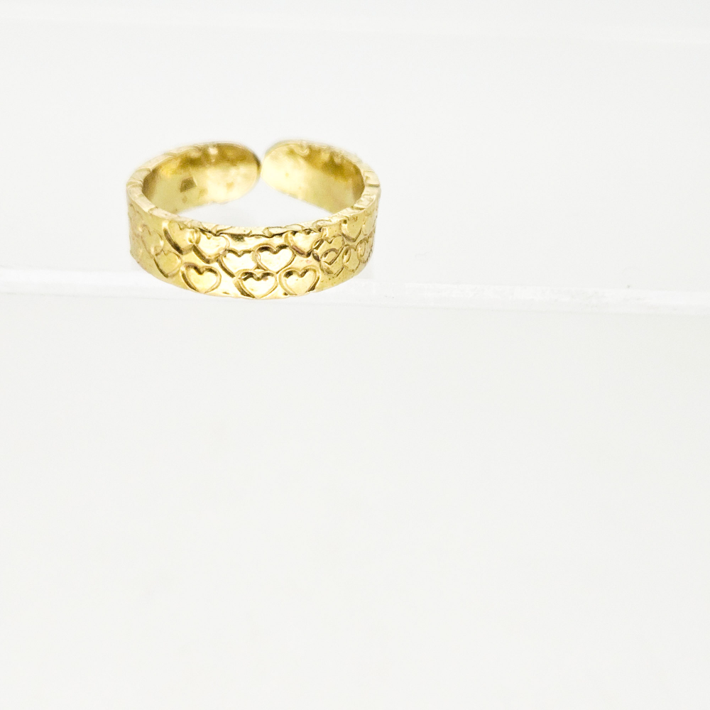 Lovehearts ring brass